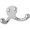 Rockwood Satin Chrome Small Double Coat Hook 1-1/8"H X 1-1/8"W