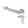 Preferred Bath Accessories Fusion Series Decorative 1.25"X24" Mitered Decorative Grab Bar Satin Ss W/Sliding Handheld Shower Holder