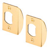 Prime-Line Latch Strike Plate With Screws, 2-1/4", Brass Finish, Package Of 2