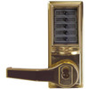 Dormakaba Cylindrical Lever Lock, Combination Entry, Less Core, Bright Brass