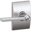 Schlage Latitude F Series Lever With Century Trim, Privacy, Grade Aaa, Satin Chrome