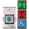 Don-Jo Pushbutton, Satin Chrome, Single, 2 Inch Square Illuminated Button