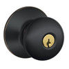 Schlage Plymouth F Series Knob, Entry, Grade Aaa, Die Cast Zinc, Aged Bronze
