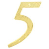 4" Brass Number 5, Package Of 2