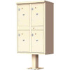 Florence Mfg Valiant Outdoor Parcel Locker W/ 4 Parcel Lockers And Pedestal (Sandstone Pebble)