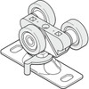 Three Wheel Wardrobe Door Roller, 1" Diameter Package Of 2