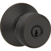 Schlage Bowery F Series Knob, Entry, Grade Aaa, Aged Bronze
