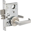 Accentra Mortise Augusta Lever Privacy Lock, Rose Satin Chrome