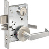 Accentra Mortise Augusta Lever Apartment Lock, Rose Satin Chrome