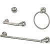 Seasons 4-Piece Bath Accessories Kit W/ Towel Bar (Brushed Nickel)