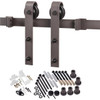 Renin Decorative Sliding Barn Door Hardware - Bronze Bent Strap
