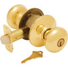 Schlage Plymouth F Series Knob, Storeroom, Grade Aaa, Die Cast Zinc, Bright Brass