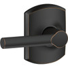 Schlage Broadway F Series Lever With Greenwich Trim, Passage, Grade Aaa, Aged Bronze