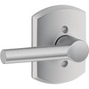 Schlage Broadway F Series Lever With Greenwich Trim, Non-Turning, Grade Aaa, Satin Chrome