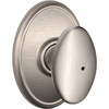 Schlage Siena F Series Knob With Wakefield Trim, Privacy, Grade Aaa, Die Cast Zinc, Satin Nickel