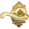 Schlage Flair F Series Left Hand Dummy Lever W/ Brookshire Trim (Bright Brass)