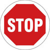 Brady Anti Skid Floor Sign Vinyl, White On Red, 17 In Diameter, Stop