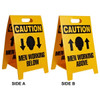 Brady "Caution" Reversible Floor Stands 20" H X 12" W X 0.156" D, Black/Yellow