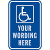 Semi-Custom Disabled Parking Square Logo Sign, Non-Reflective, 12 X 18