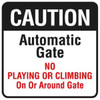 Caution Automatic Gate Sign, Reflective 18x18