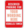 Semi-Custom Reserved Parking For Sign, Red Non-Reflective, 18 X 24