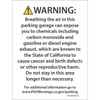 Spindle Prop 65 Warning Enclosed Parking Sign
