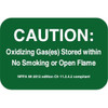 Sign Caution Oxidizing Gases Within No Smoking Or Open Flame 6x9"