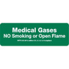 Sign Medical Gases No Smoking Or Open Flame 9x3"