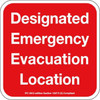 Sign Designated Emergency Evacuation Location 12x12"