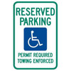 Arkansas Reserved Parking Disabled Parking Sign, Reflective, 12 X 18