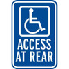 Access At Rear Disabled Parking Sign, Non-Reflective, 12 X 18