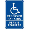 Reserved/Permit Required Disabled Parking Sign, Non-Reflective, 12 X 18