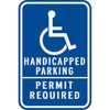 Handicapped/Permit Required Disabled Parking Sign, Non-Reflective, 12 X 18
