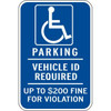Minnesota Parking/Vehicle ID Required Disabled Parking Sign, 12 X 18"