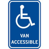 Van Accessible Disabled Parking Sign, Reflective, 12 X 18