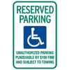 Tennessee Reserved Parking Disabled Parking Sign, Reflective, 12 X 18"