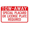 California Tow-Away/Placard Disabled Parking Sign, Reflective, 12 X 8"