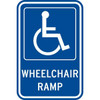 Wheelchair Ramp Disabled Parking Sign, Reflective, 12 X 18