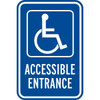 Accessible Entrance Disabled Parking Sign, Reflective, 12 X 18"