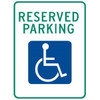 Reserved Disabled Parking Sign, Reflective, 18 X 24