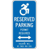 Connecticut Permit Required/Arrow Disabled Parking Sign Reflective, 12 X 24"
