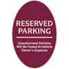 Reserved Parking Oval Designer Sign, Ivory On Burgundy, 12 X 18