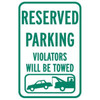 Violators Towed Sign, Reflective, 12 X 18