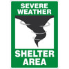 Accuform Safety Sign Severe Weather Shelter Area Graphic 14" X 10" Plastic