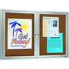 Enclosed Double Door Outdoor Bulletin Board, Lighted, 48 X 36"