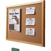 Cork Bulletin Board, Lightweight, Wall Mount, Oak Frame, 48 X 36"