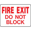 Hy-Ko "Fire Exit Do Not Block" Sign, 10 X 14" Heavy Duty Aluminum