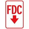 Fire Lane Fdc Sign, Reflective, 12 X 18