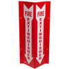 Brady Tall Fire Extinguisher "V" Sign 18" H X 8.5" W  Acrylic White On Red