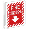 Brady L Fire Extinguisher Sign 12" H X 9" W  Polyethylene White On Red